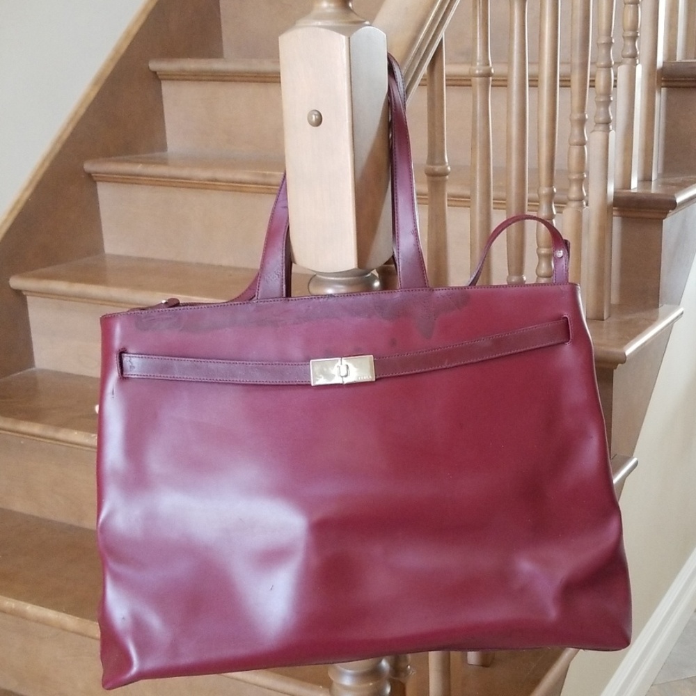 Furla Burgandy Italian Leather Tote